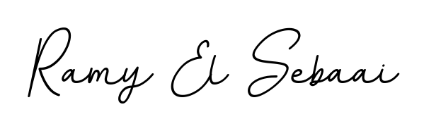 Create a personalized artistic stamp with Ramy El Sebaai in BallpointsItalic-DORy9 font. Perfect for visual artists, designers, and influencers. Ramy El Sebaai signature style 11 images and pictures png