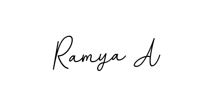 Design your own signature with our free online signature maker. With this signature software, you can create a handwritten (BallpointsItalic-DORy9) signature for name Ramya A. Ramya A signature style 11 images and pictures png