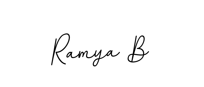 How to make Ramya B name signature. Use BallpointsItalic-DORy9 style for creating short signs online. This is the latest handwritten sign. Ramya B signature style 11 images and pictures png