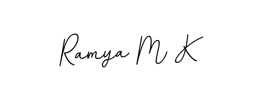 Create a beautiful signature design for name Ramya M K. With this signature (BallpointsItalic-DORy9) fonts, you can make a handwritten signature for free. Ramya M K signature style 11 images and pictures png