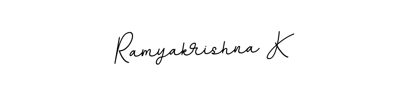It looks lik you need a new signature style for name Ramyakrishna K. Design unique handwritten (BallpointsItalic-DORy9) signature with our free signature maker in just a few clicks. Ramyakrishna K signature style 11 images and pictures png