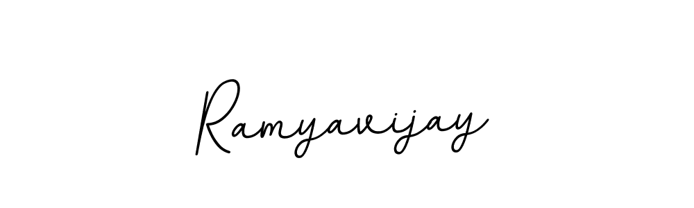 How to make Ramyavijay name signature. Use BallpointsItalic-DORy9 style for creating short signs online. This is the latest handwritten sign. Ramyavijay signature style 11 images and pictures png