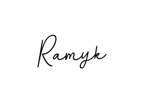 The best way (BallpointsItalic-DORy9) to make a short signature is to pick only two or three words in your name. The name Ramyk include a total of six letters. For converting this name. Ramyk signature style 11 images and pictures png