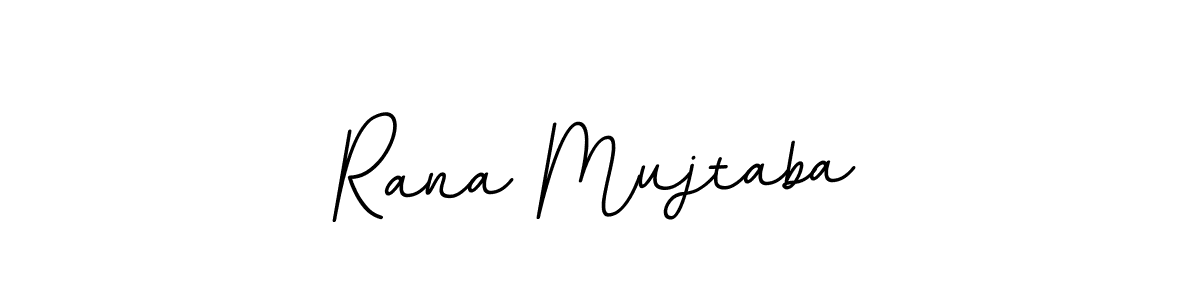 How to make Rana Mujtaba name signature. Use BallpointsItalic-DORy9 style for creating short signs online. This is the latest handwritten sign. Rana Mujtaba signature style 11 images and pictures png