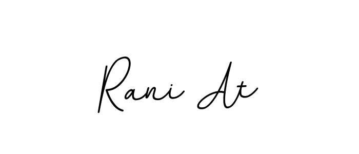 How to make Rani At name signature. Use BallpointsItalic-DORy9 style for creating short signs online. This is the latest handwritten sign. Rani At signature style 11 images and pictures png