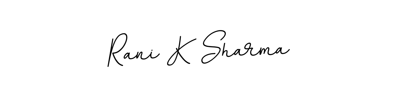 The best way (BallpointsItalic-DORy9) to make a short signature is to pick only two or three words in your name. The name Rani K Sharma include a total of six letters. For converting this name. Rani K Sharma signature style 11 images and pictures png