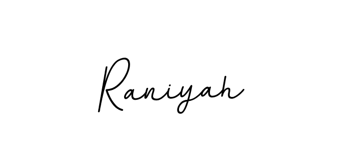 Create a beautiful signature design for name Raniyah. With this signature (BallpointsItalic-DORy9) fonts, you can make a handwritten signature for free. Raniyah signature style 11 images and pictures png