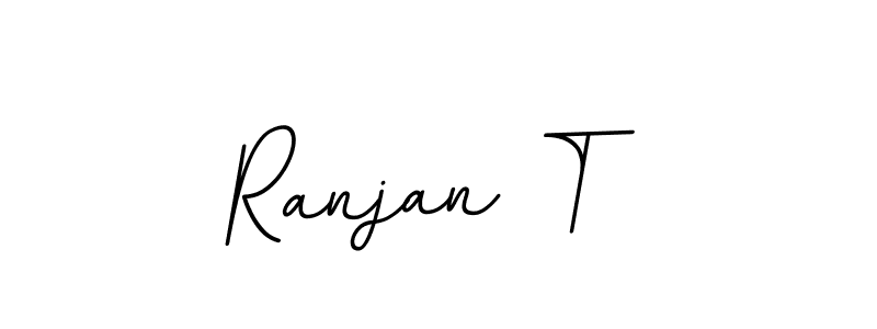 How to make Ranjan T name signature. Use BallpointsItalic-DORy9 style for creating short signs online. This is the latest handwritten sign. Ranjan T signature style 11 images and pictures png