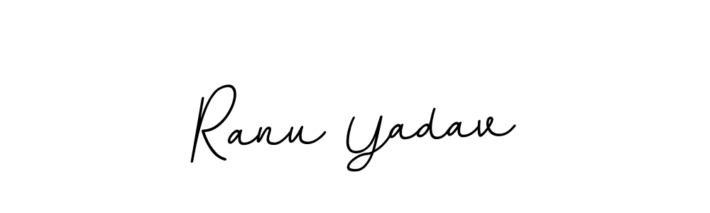 How to make Ranu Yadav name signature. Use BallpointsItalic-DORy9 style for creating short signs online. This is the latest handwritten sign. Ranu Yadav signature style 11 images and pictures png