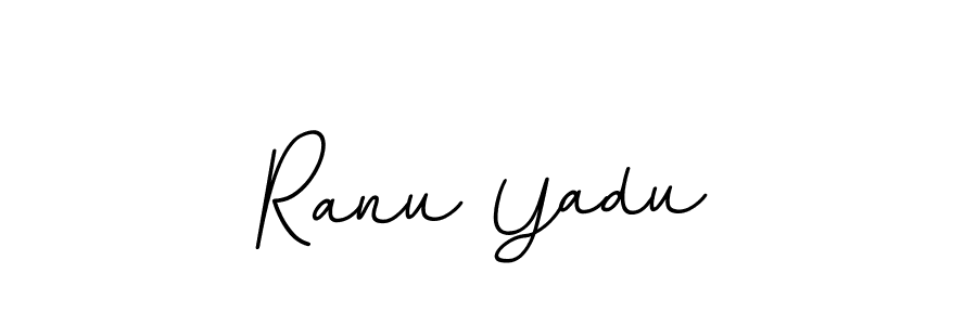 The best way (BallpointsItalic-DORy9) to make a short signature is to pick only two or three words in your name. The name Ranu Yadu include a total of six letters. For converting this name. Ranu Yadu signature style 11 images and pictures png