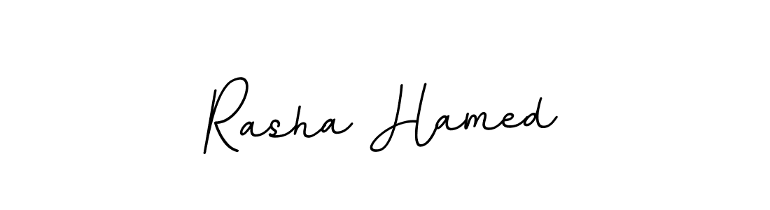 The best way (BallpointsItalic-DORy9) to make a short signature is to pick only two or three words in your name. The name Rasha Hamed include a total of six letters. For converting this name. Rasha Hamed signature style 11 images and pictures png