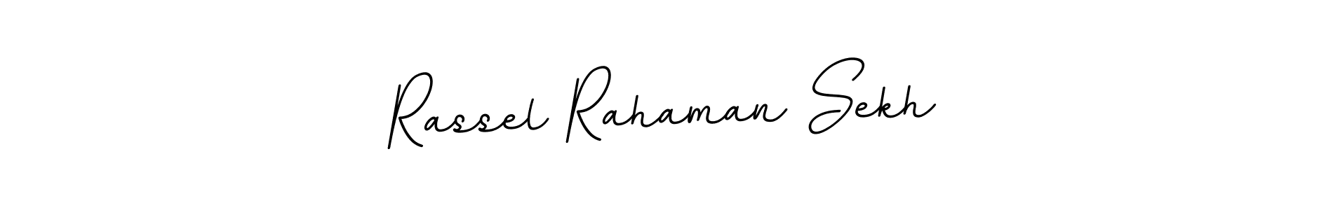 How to make Rassel Rahaman Sekh name signature. Use BallpointsItalic-DORy9 style for creating short signs online. This is the latest handwritten sign. Rassel Rahaman Sekh signature style 11 images and pictures png