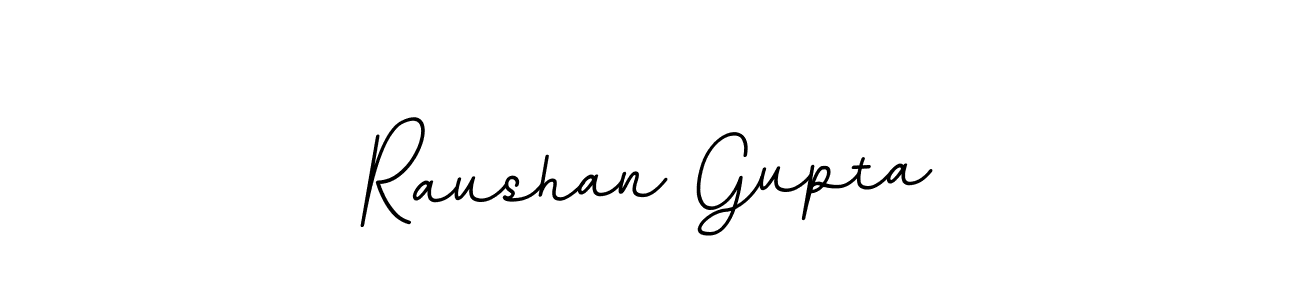 How to make Raushan Gupta name signature. Use BallpointsItalic-DORy9 style for creating short signs online. This is the latest handwritten sign. Raushan Gupta signature style 11 images and pictures png