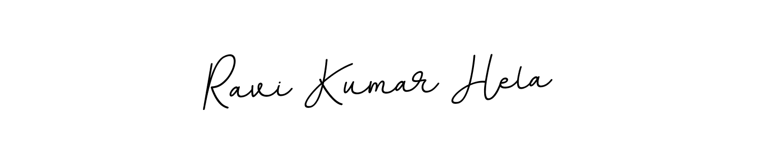 How to make Ravi Kumar Hela name signature. Use BallpointsItalic-DORy9 style for creating short signs online. This is the latest handwritten sign. Ravi Kumar Hela signature style 11 images and pictures png