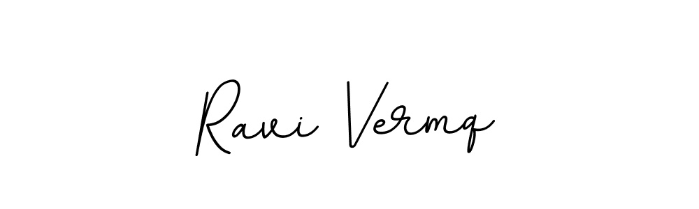 How to make Ravi Vermq name signature. Use BallpointsItalic-DORy9 style for creating short signs online. This is the latest handwritten sign. Ravi Vermq signature style 11 images and pictures png