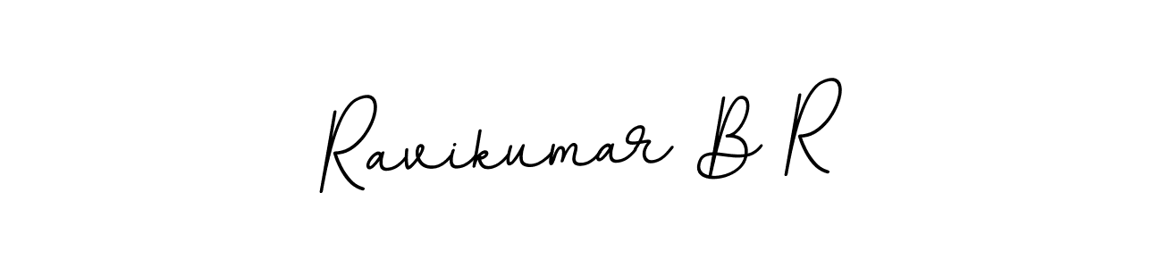 How to make Ravikumar B R name signature. Use BallpointsItalic-DORy9 style for creating short signs online. This is the latest handwritten sign. Ravikumar B R signature style 11 images and pictures png