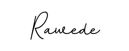 A sleek calligraphic signature for name Rawede utilizing BallpointsItalic-DORy9 styling. Great for adding personal signatures to photos and art. Rawede signature style 11 images and pictures png