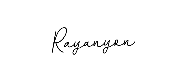 Use a signature maker to create a handwritten signature online. With this signature software, you can design (BallpointsItalic-DORy9) your own signature for name Rayanyon. Rayanyon signature style 11 images and pictures png