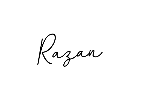 Create a beautiful signature design for name Razan. With this signature (BallpointsItalic-DORy9) fonts, you can make a handwritten signature for free. Razan signature style 11 images and pictures png