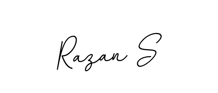 Use a signature maker to create a handwritten signature online. With this signature software, you can design (BallpointsItalic-DORy9) your own signature for name Razan S. Razan S signature style 11 images and pictures png