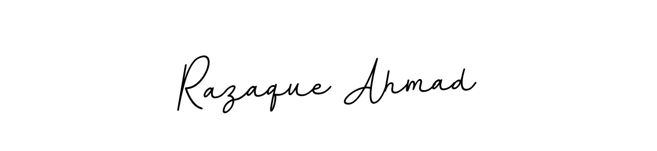 How to make Razaque Ahmad name signature. Use BallpointsItalic-DORy9 style for creating short signs online. This is the latest handwritten sign. Razaque Ahmad signature style 11 images and pictures png