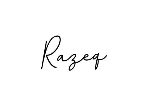 Create a beautiful signature design for name Razeq. With this signature (BallpointsItalic-DORy9) fonts, you can make a handwritten signature for free. Razeq signature style 11 images and pictures png