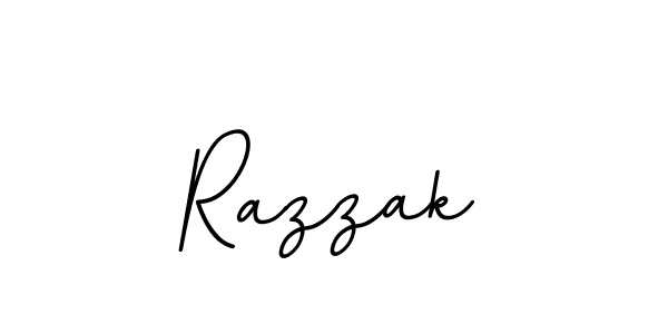 How to make Razzak name signature. Use BallpointsItalic-DORy9 style for creating short signs online. This is the latest handwritten sign. Razzak signature style 11 images and pictures png