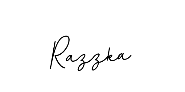 How to make Razzka name signature. Use BallpointsItalic-DORy9 style for creating short signs online. This is the latest handwritten sign. Razzka signature style 11 images and pictures png