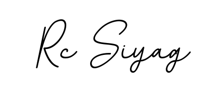 A sleek calligraphic signature for name Rc Siyag utilizing BallpointsItalic-DORy9 styling. Great for adding personal signatures to photos and art. Rc Siyag signature style 11 images and pictures png