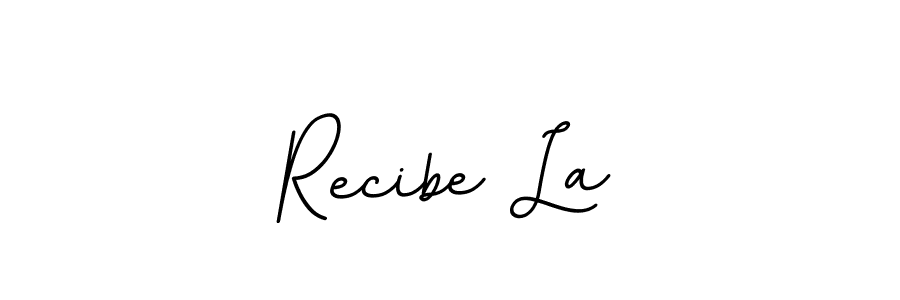 How to make Recibe La name signature. Use BallpointsItalic-DORy9 style for creating short signs online. This is the latest handwritten sign. Recibe La signature style 11 images and pictures png