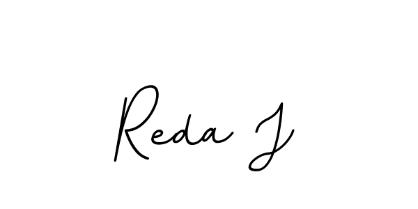 How to make Reda J name signature. Use BallpointsItalic-DORy9 style for creating short signs online. This is the latest handwritten sign. Reda J signature style 11 images and pictures png