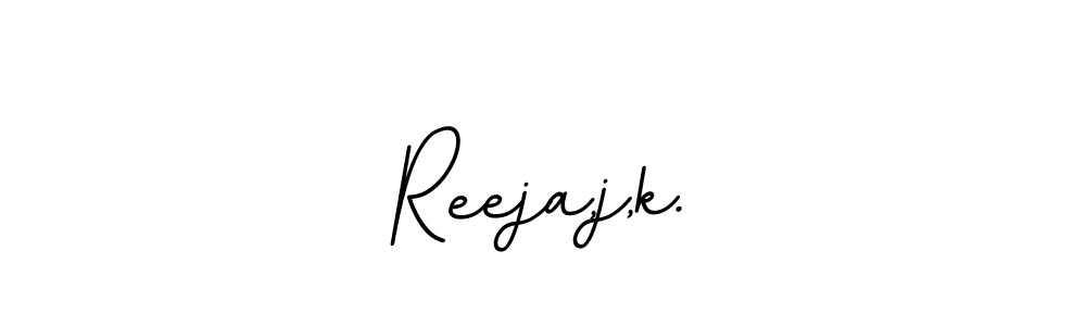 How to make Reeja,j,k. name signature. Use BallpointsItalic-DORy9 style for creating short signs online. This is the latest handwritten sign. Reeja,j,k. signature style 11 images and pictures png