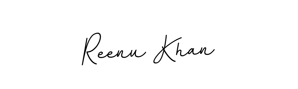 The best way (BallpointsItalic-DORy9) to make a short signature is to pick only two or three words in your name. The name Reenu Khan include a total of six letters. For converting this name. Reenu Khan signature style 11 images and pictures png