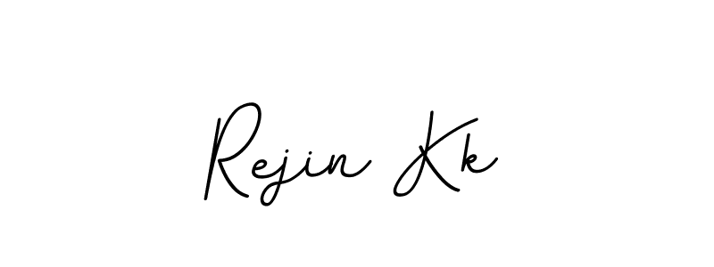 How to make Rejin Kk name signature. Use BallpointsItalic-DORy9 style for creating short signs online. This is the latest handwritten sign. Rejin Kk signature style 11 images and pictures png