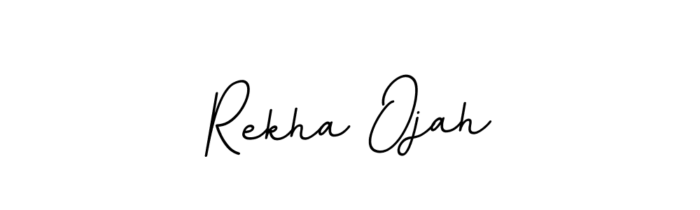 The best way (BallpointsItalic-DORy9) to make a short signature is to pick only two or three words in your name. The name Rekha Ojah include a total of six letters. For converting this name. Rekha Ojah signature style 11 images and pictures png