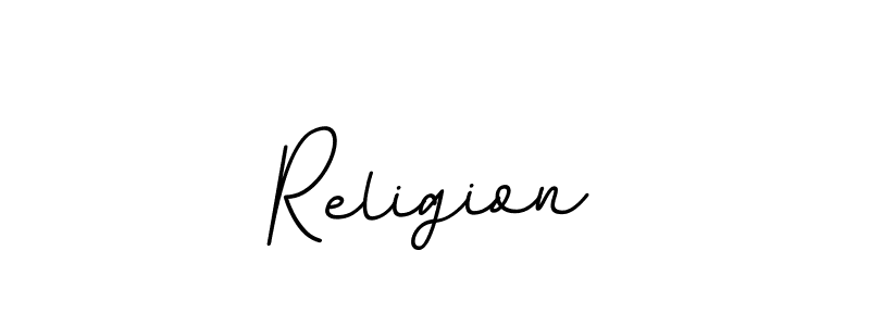 Design your own signature with our free online signature maker. With this signature software, you can create a handwritten (BallpointsItalic-DORy9) signature for name Religion. Religion signature style 11 images and pictures png