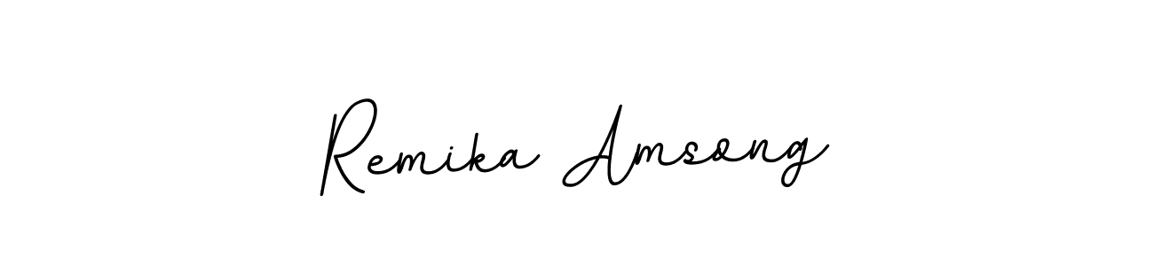 Make a beautiful signature design for name Remika Amsong. With this signature (BallpointsItalic-DORy9) style, you can create a handwritten signature for free. Remika Amsong signature style 11 images and pictures png