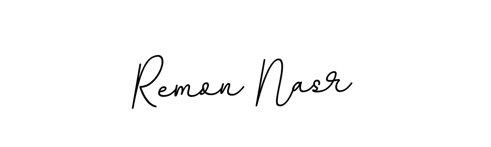 Make a beautiful signature design for name Remon Nasr. With this signature (BallpointsItalic-DORy9) style, you can create a handwritten signature for free. Remon Nasr signature style 11 images and pictures png