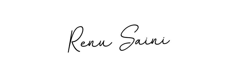 Make a beautiful signature design for name Renu Saini. With this signature (BallpointsItalic-DORy9) style, you can create a handwritten signature for free. Renu Saini signature style 11 images and pictures png