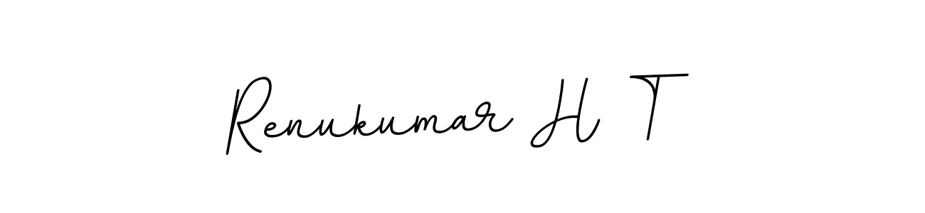 How to make Renukumar H T name signature. Use BallpointsItalic-DORy9 style for creating short signs online. This is the latest handwritten sign. Renukumar H T signature style 11 images and pictures png
