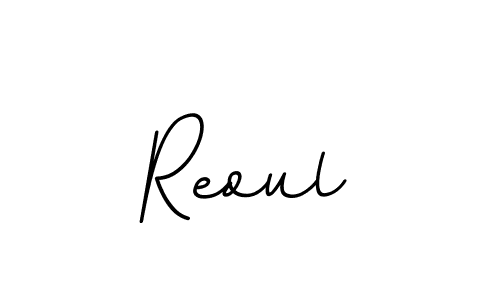 How to make Reoul name signature. Use BallpointsItalic-DORy9 style for creating short signs online. This is the latest handwritten sign. Reoul signature style 11 images and pictures png