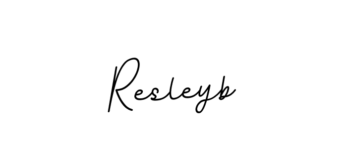 How to make Resleyb name signature. Use BallpointsItalic-DORy9 style for creating short signs online. This is the latest handwritten sign. Resleyb signature style 11 images and pictures png