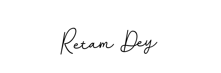 How to make Retam Dey name signature. Use BallpointsItalic-DORy9 style for creating short signs online. This is the latest handwritten sign. Retam Dey signature style 11 images and pictures png