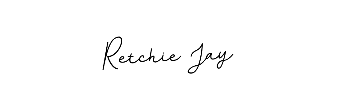You should practise on your own different ways (BallpointsItalic-DORy9) to write your name (Retchie Jay) in signature. don't let someone else do it for you. Retchie Jay signature style 11 images and pictures png
