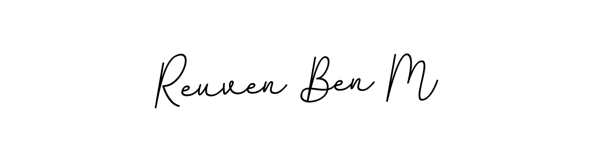It looks lik you need a new signature style for name Reuven Ben M. Design unique handwritten (BallpointsItalic-DORy9) signature with our free signature maker in just a few clicks. Reuven Ben M signature style 11 images and pictures png