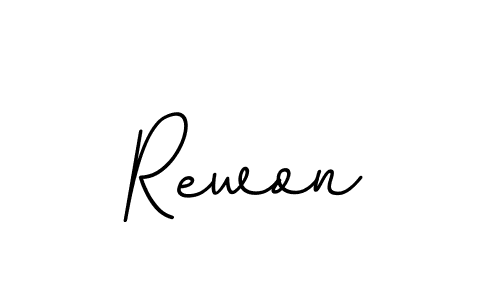 How to make Rewon name signature. Use BallpointsItalic-DORy9 style for creating short signs online. This is the latest handwritten sign. Rewon signature style 11 images and pictures png