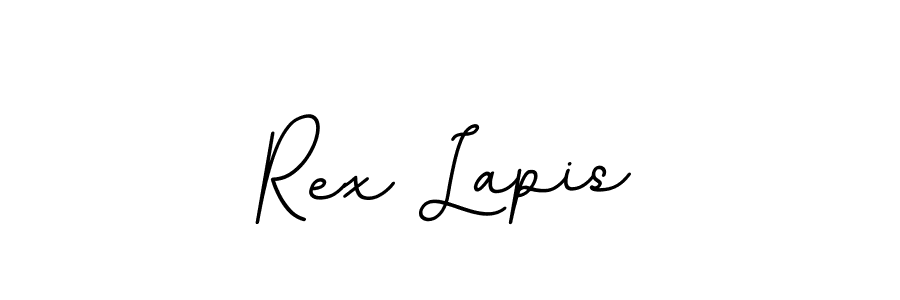 How to make Rex Lapis name signature. Use BallpointsItalic-DORy9 style for creating short signs online. This is the latest handwritten sign. Rex Lapis signature style 11 images and pictures png