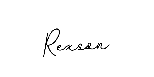 Use a signature maker to create a handwritten signature online. With this signature software, you can design (BallpointsItalic-DORy9) your own signature for name Rexson. Rexson signature style 11 images and pictures png