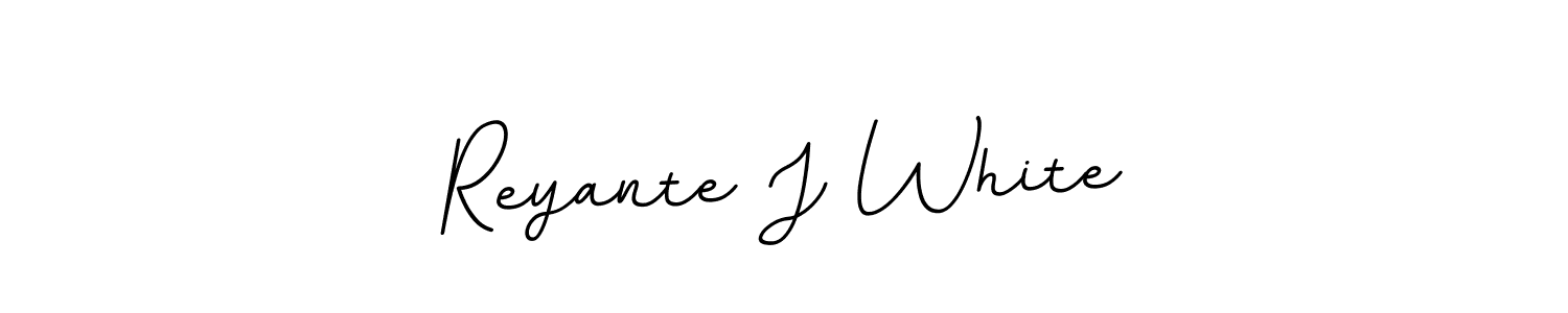 How to make Reyante J White name signature. Use BallpointsItalic-DORy9 style for creating short signs online. This is the latest handwritten sign. Reyante J White signature style 11 images and pictures png