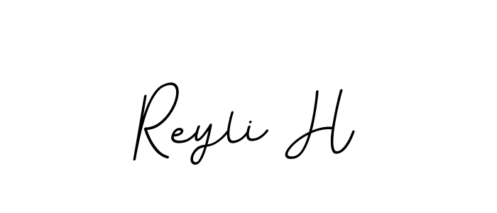 The best way (BallpointsItalic-DORy9) to make a short signature is to pick only two or three words in your name. The name Reyli H include a total of six letters. For converting this name. Reyli H signature style 11 images and pictures png